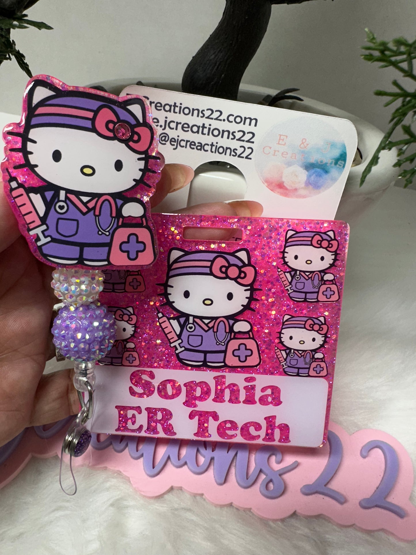 Kitty Phlebotomist Nurse Badge Buddy
