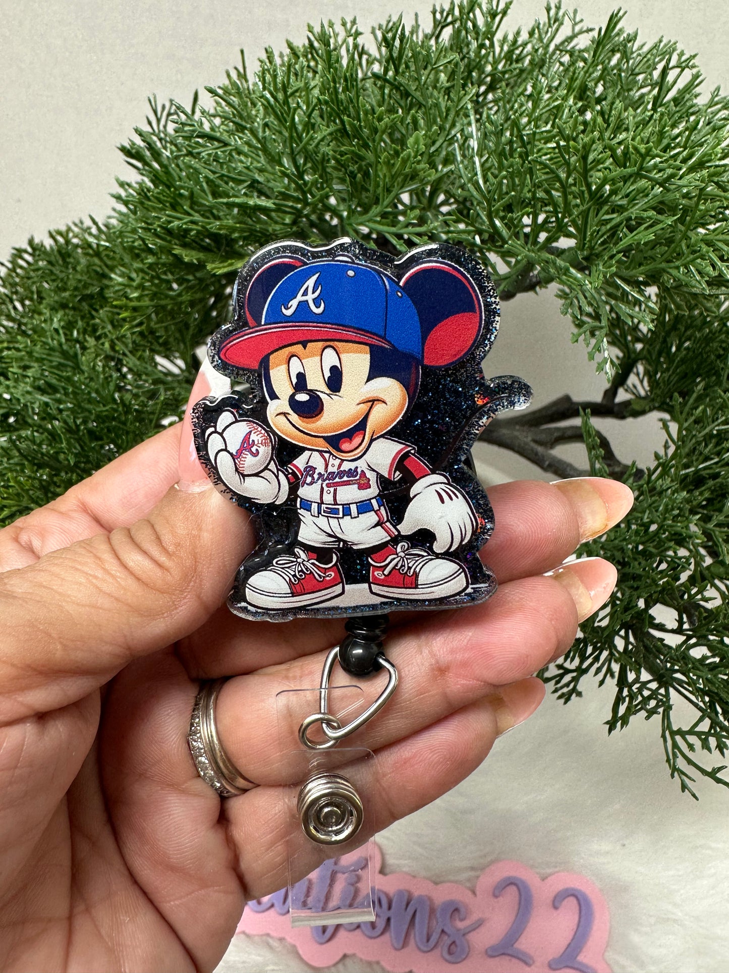 Baseball Mouse Badge Reel