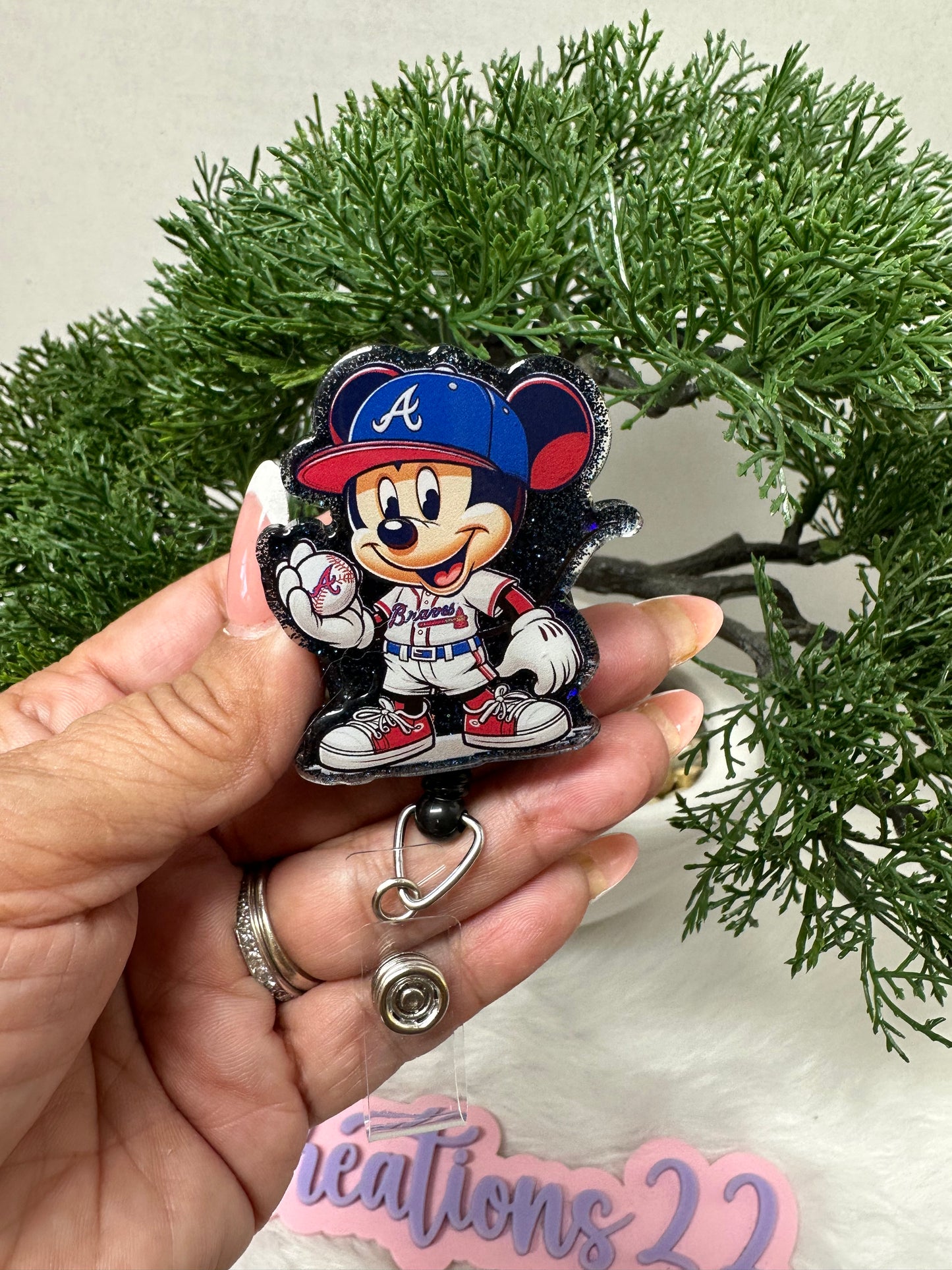 Baseball Mouse Badge Reel