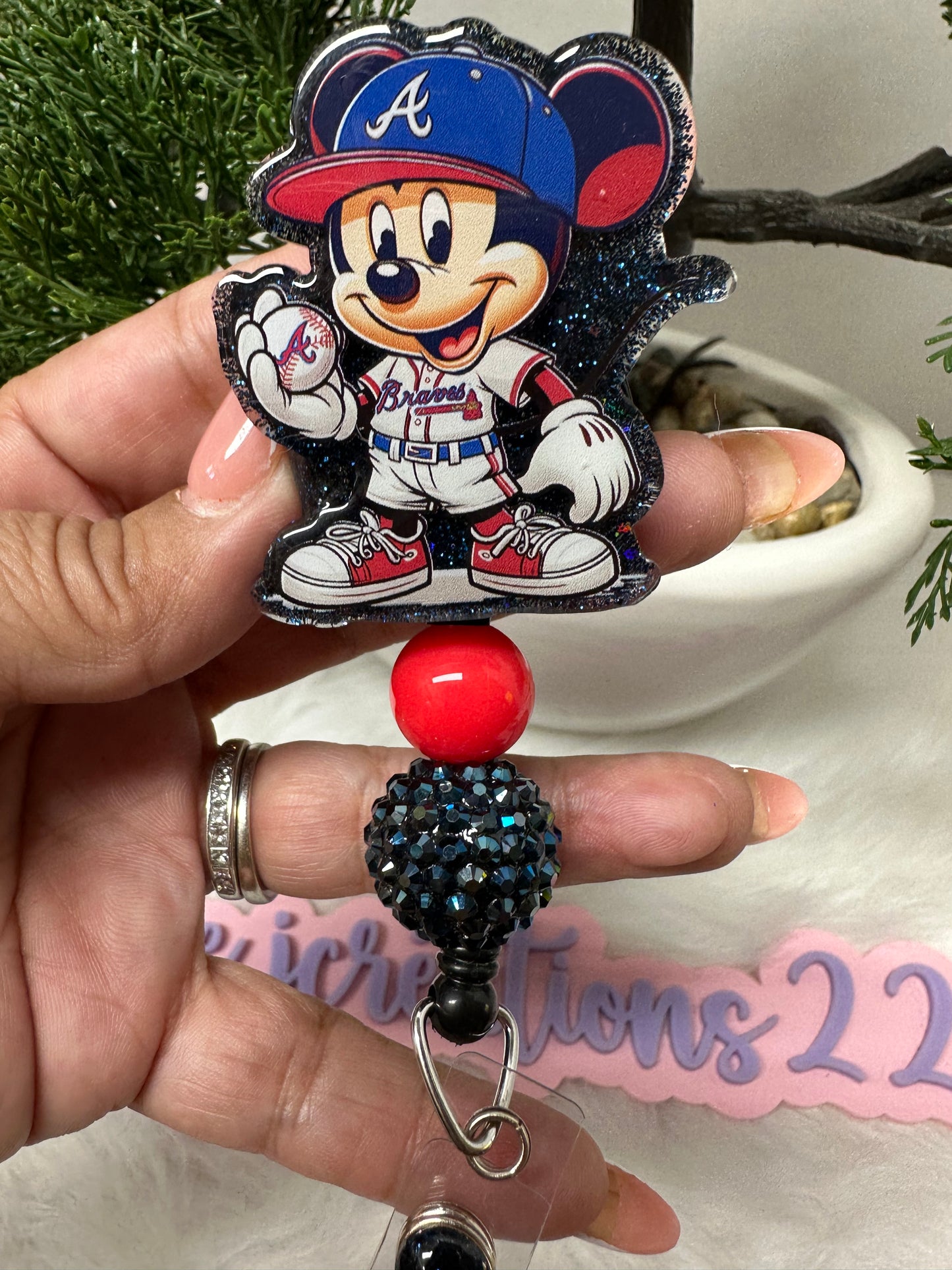 Baseball Mouse Badge Reel
