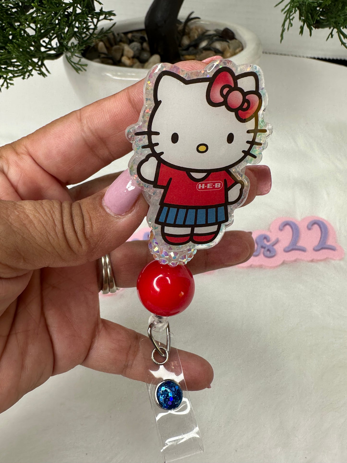 Kawaii Kitty H.E.B Badge Reel
