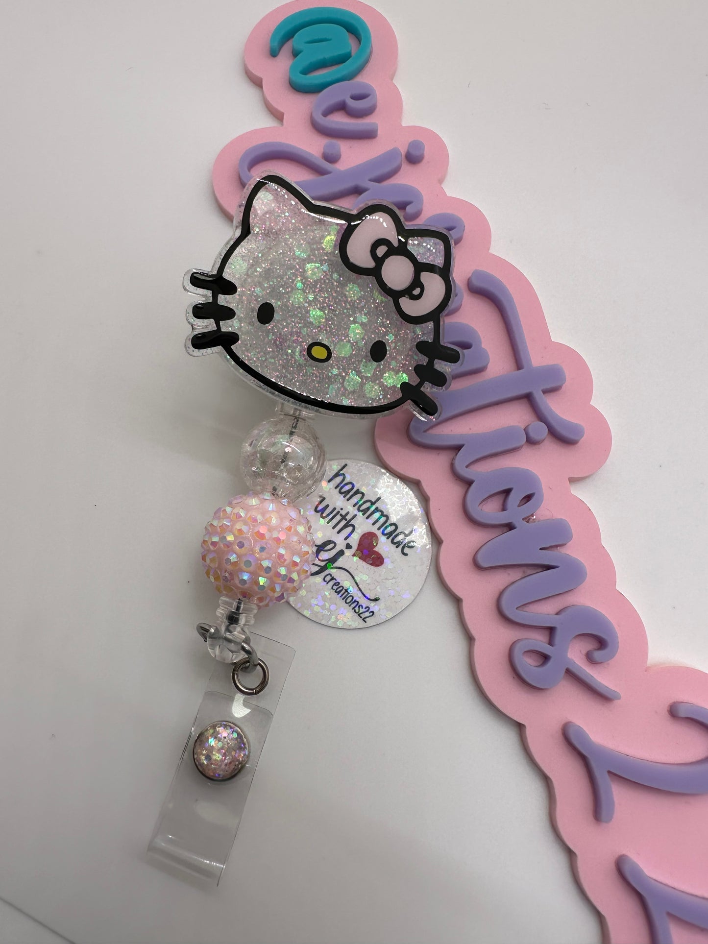 Light Pink Kitty Badge Reel