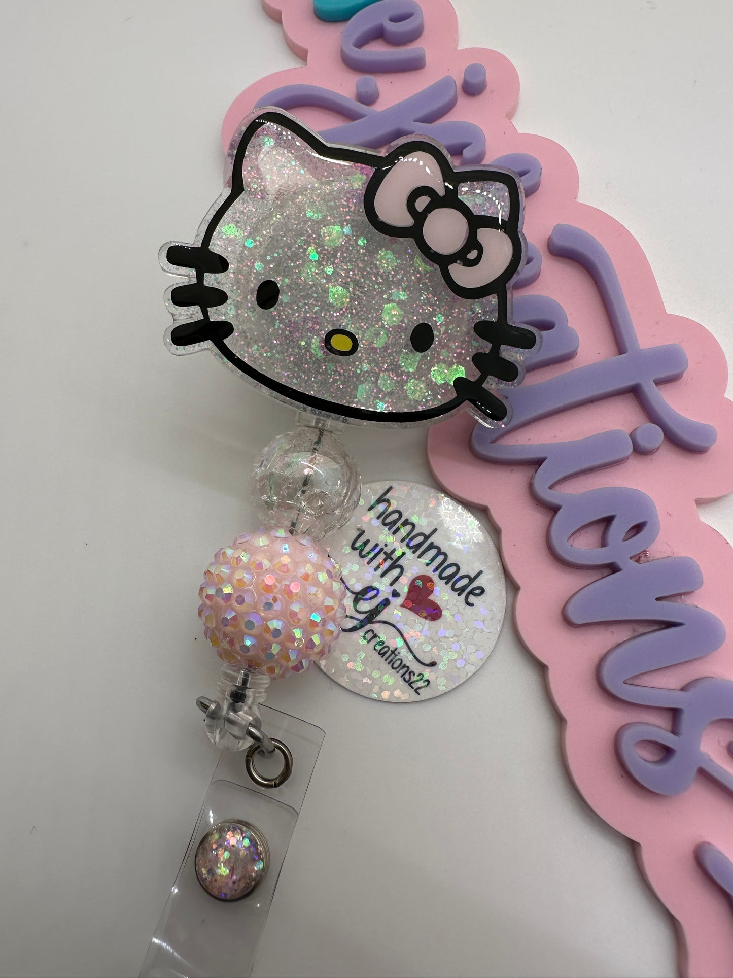 Light Pink Kitty Badge Reel