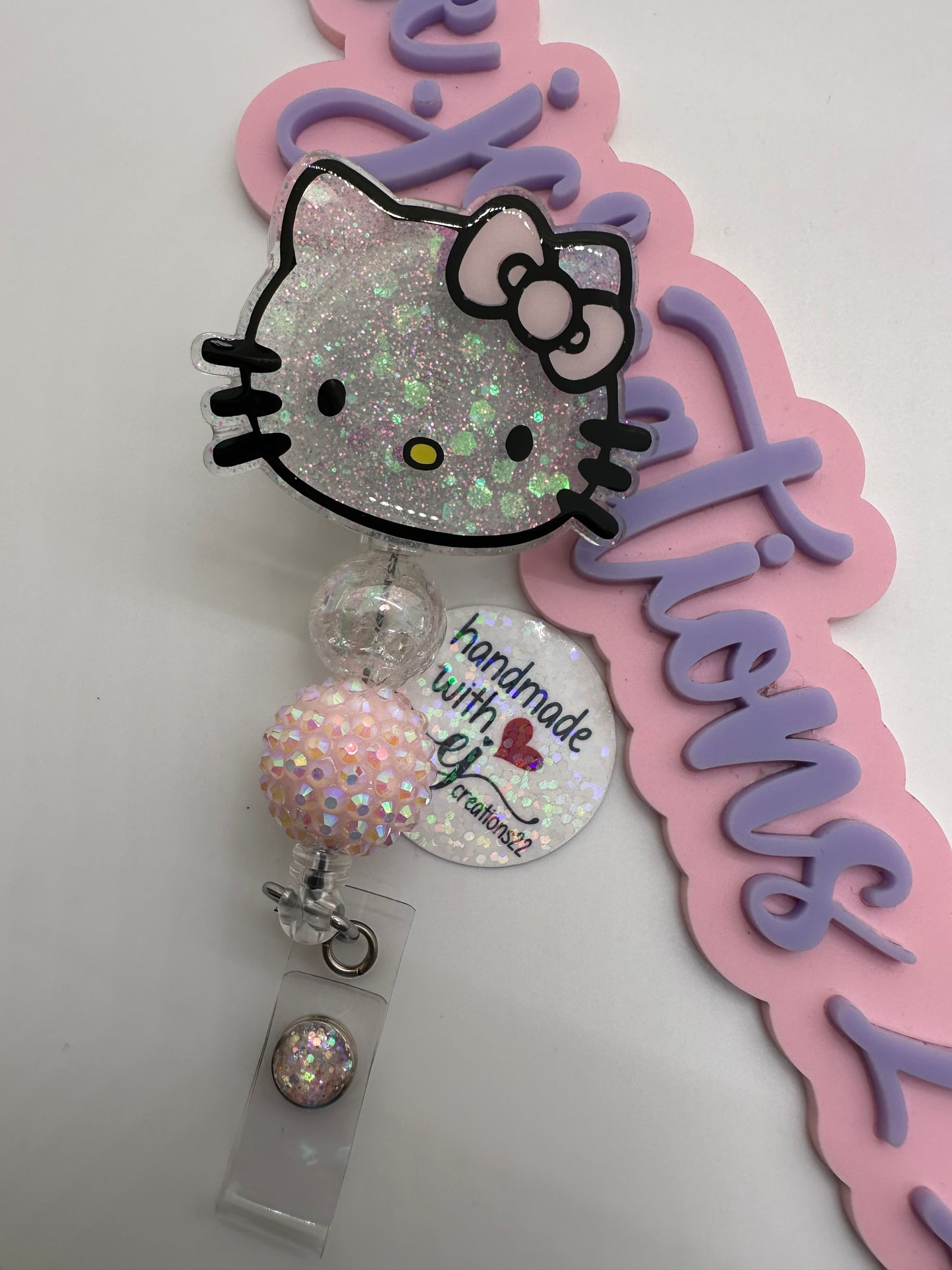 Light Pink Kitty Badge Reel