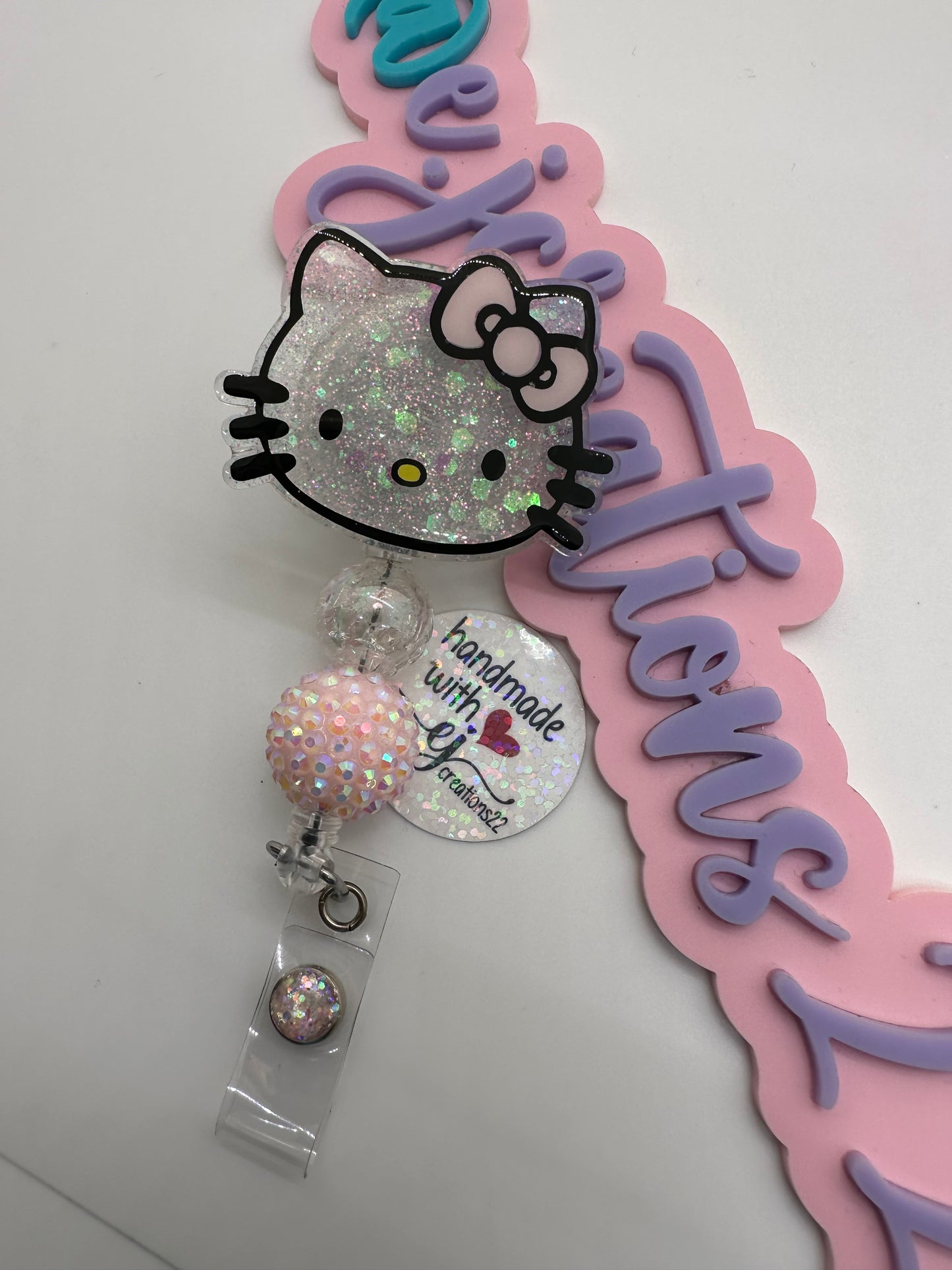 Light Pink Kitty Badge Reel