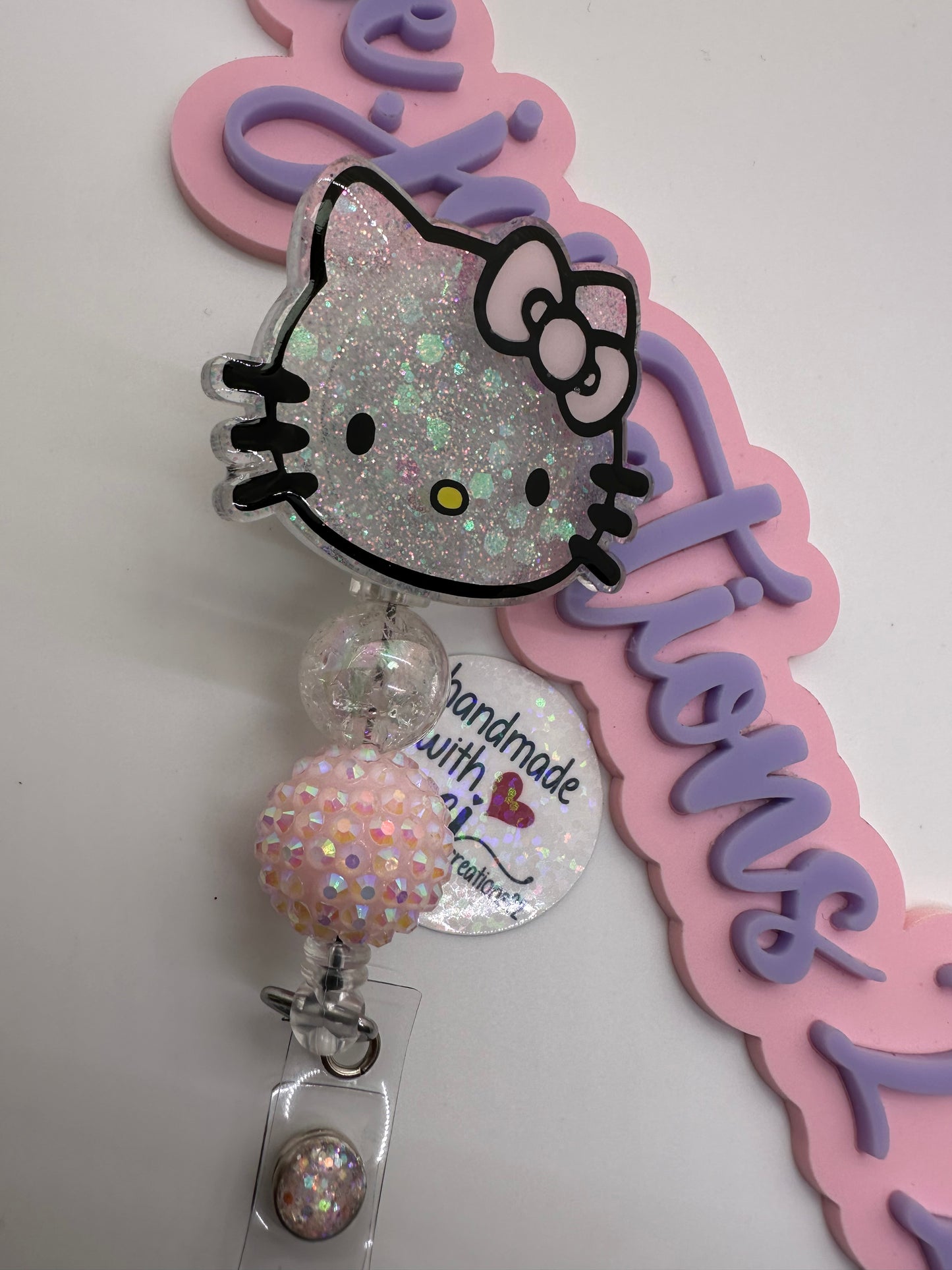 Light Pink Kitty Badge Reel