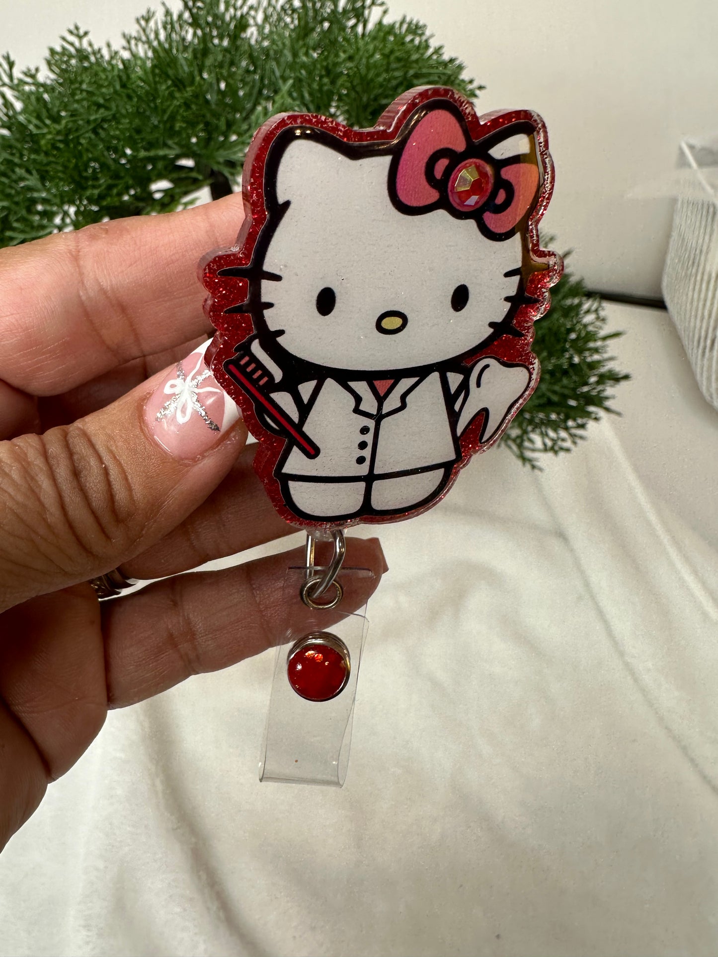 Red Kitty Dental Assistant Badge Reel