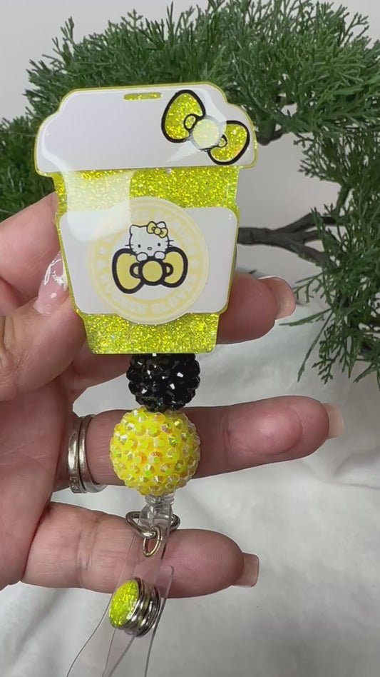 Kitty Coffee Scrubs and Rubber Gloves Badge Reel