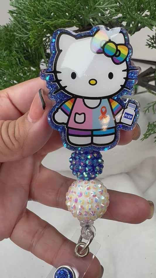 Kitty Aids Awareness Badge Reel