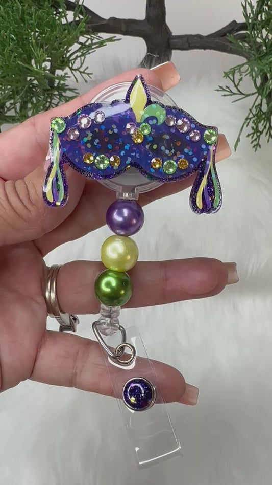 Mardi Gras Mask Badge Reel