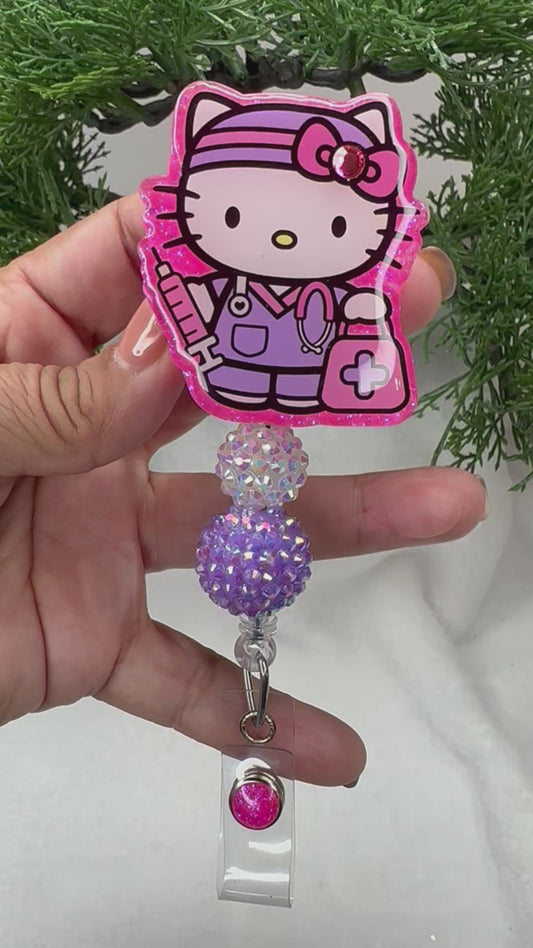 Kitty Phlebotomy Badge Reel