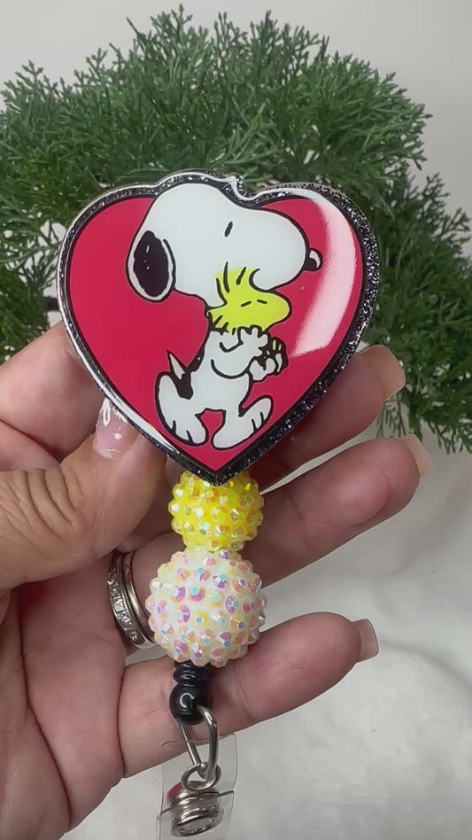 Valentine Pup Badge Reel