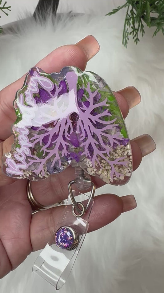Floral Respiratory Tech Badge Reel