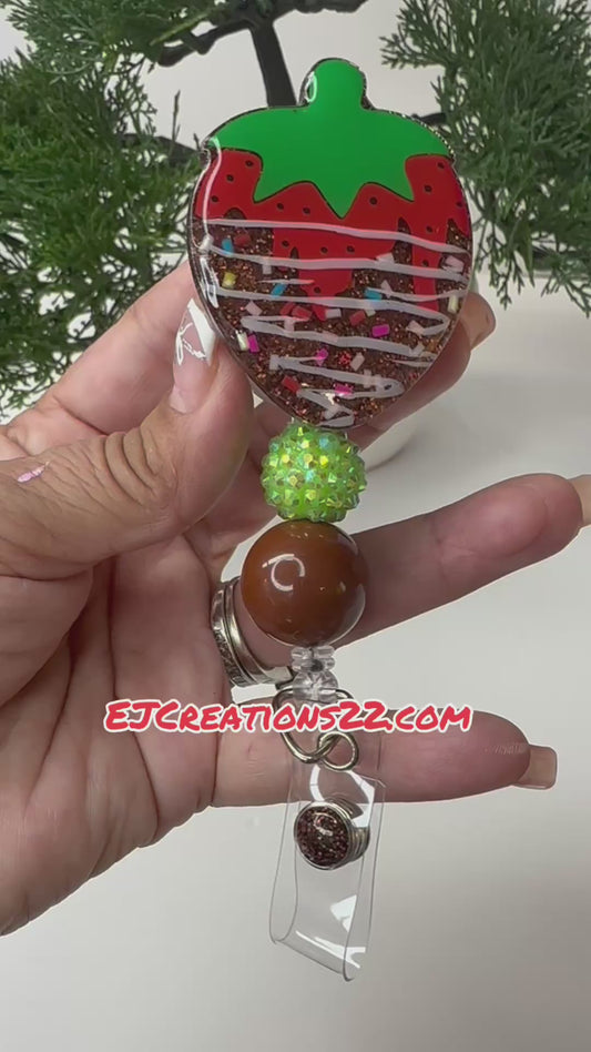 Choco Dip Strawberry Badge Reel