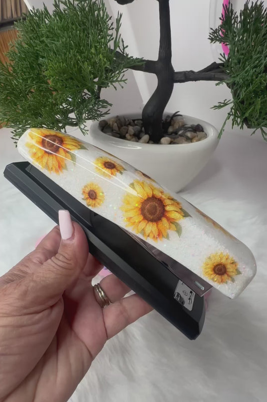 Sunflowers Epoxy Glitter Stapler