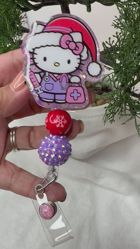 Santa HK Phlebotomist Nurse Badge Reel