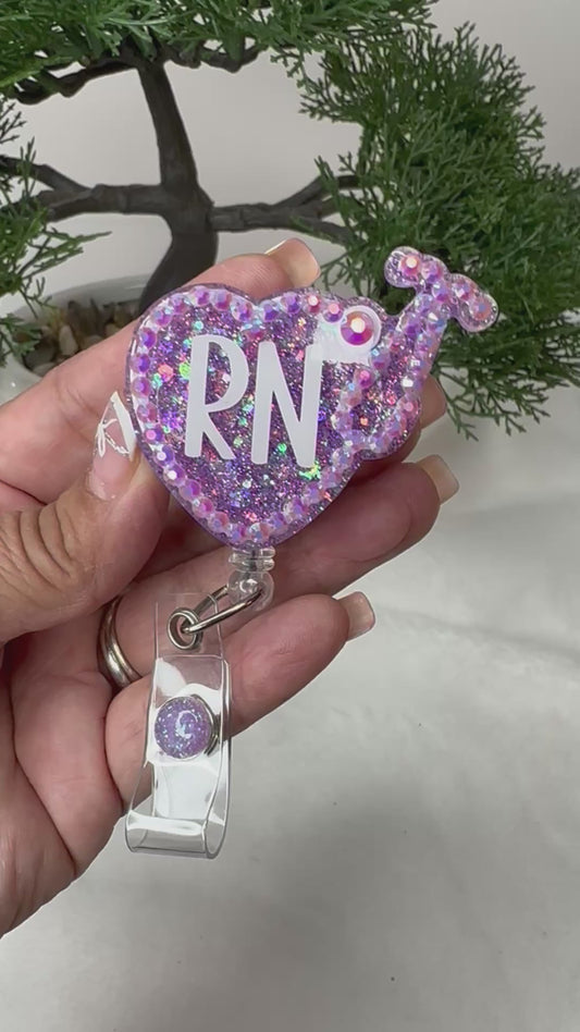 Stethoscope Nurse Heart Badge Reel